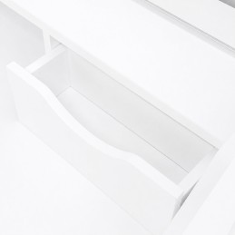 Toaletka kosmetyczna z lustrem i oświetleniem LED 3 barwy półki szuflady taboret ModernHome