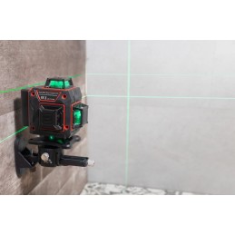 Poziomica laserowa płaszczyznowa zielony laser krzyżowy 360° 4D 16 linii