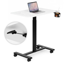 Mobilne biurko 70x48 cm stolik pod laptopa regulacja wysokości 71,5-112 cm biały blat ModernHome