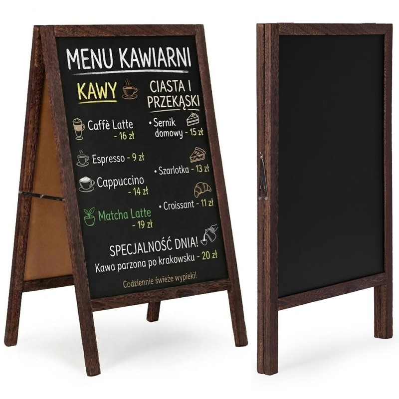 Potykacz stojak reklamowy 83x50 cm dwustronna tablica kredowa ModernHome