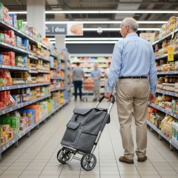 Wózek na zakupy torba 33 litry duże koła dodatkowe kieszenie ModernHome