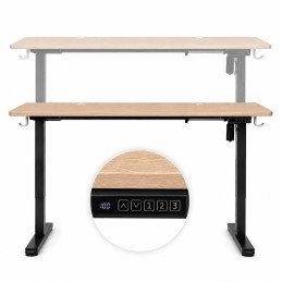 Biurko elektryczne 140x60 cm podnoszone regulacja wysokości 72-118 cm jasny dąb ModernHome