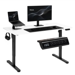 Biurko elektryczne 120x60 cm podnoszone regulacja wysokości 72-118 cm biały blat ModernHome
