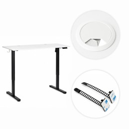 Biurko elektryczne 120x60 cm podnoszone regulacja wysokości 72-118 cm biały blat ModernHome