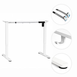 Stelaż biurka elektryczny regulacja wysokości 72-118 cm blat do 160 cm biały ModernHome