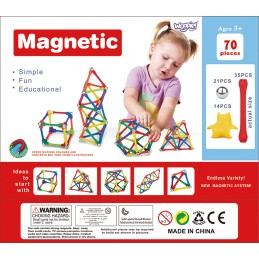 WOOPIE Klocki Magnetyczne Konstrukcyjne Układanka Kreatywna 70 el.