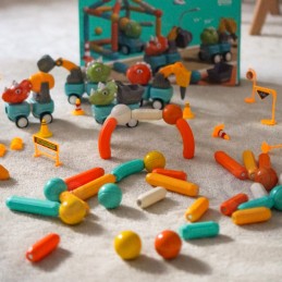 WOOPIE Klocki Magnetyczne Dinozaury Konstrukcyjne 84 el.