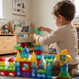 WOOPIE Klocki Magnetyczne Konstrukcyjne Sześciany 3D Zestaw Edukacyjny 63 el.