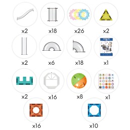 WOOPIE Klocki Magnetyczne Konstrukcyjne 3D Zestaw Edukacyjny Tor Kulkowy Kulodrom 126el.