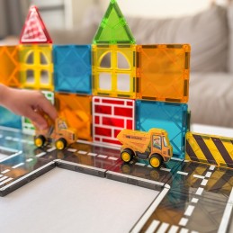 Woopie Zestaw Klocków Magnetycznych z Pojazdami Budowlanymi