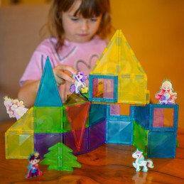 WOOPIE Klocki Magnetyczne Konstrukcyjne 3D Zestaw Edukacyjny Bajkowy Zamek 55el.