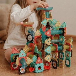 WOOPIE Klocki Konstrukcyjne 3D Zestaw Edukacyjny Tor Kulkowy 228el.