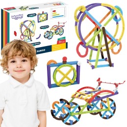 WOOPIE Matematyczne Klocki Konstrukcyjne 3D Duży Zestaw Edukacyjny 155 El.