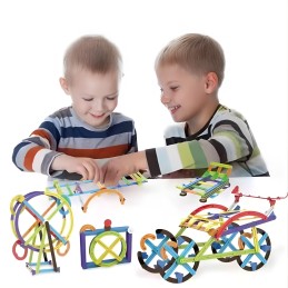 WOOPIE Matematyczne Klocki Konstrukcyjne 3D Duży Zestaw Edukacyjny 155 El.