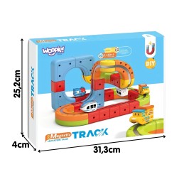 WOOPIE Magiczna Kolejka Kostkowa Klocki Konstrukcyjne Tor Antygrawitacyjny Magnetyczny 32el.