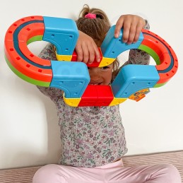 WOOPIE Magiczna Kolejka Kostkowa Klocki Konstrukcyjne Tor Antygrawitacyjny Magnetyczny 18el..