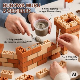 WOOPIE Zestaw Konstrukcyjny DIY z Cegieł Zamek 273 el. Cegiełki Budowlane