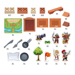 WOOPIE Zestaw Konstrukcyjny DIY z Cegieł Zamek 273 el. Cegiełki Budowlane