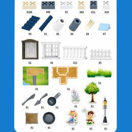 WOOPIE Zestaw Konstrukcyjny DIY Budowanie z Cegieł Rezydencja Wymarzony Dom 603 el.