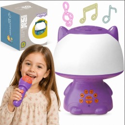 WOOPIE Multifunkcyjna Lampka RGB Głośnik Bluetooth Karaoke Modulator Głosu Karta SD AUX Fioletowa