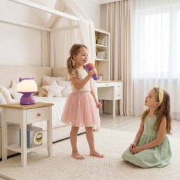 WOOPIE Multifunkcyjna Lampka RGB Głośnik Bluetooth Karaoke Modulator Głosu Karta SD AUX Fioletowa