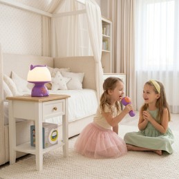 WOOPIE Multifunkcyjna Lampka RGB Głośnik Bluetooth Karaoke Modulator Głosu Karta SD AUX Fioletowa