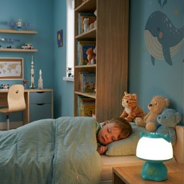 WOOPIE Multifunkcyjna Lampka RGB Głośnik Bluetooth Karaoke Modulator Głosu Karta SD AUX Turkusowa