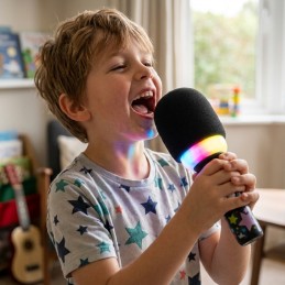 WOOPIE Bezprzewodowy Mikrofon Do Karaoke Z Głośnikiem Czarny BT