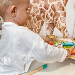 TOOKY TOY Wielofunkcyjny Instrument Centrum Muzyczne Ksylofon Zębatki Tarka Bębenek Talerz Pałeczki