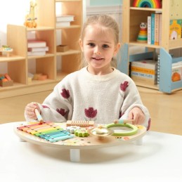 TOOKY TOY Wielofunkcyjny Instrument Centrum Muzyczne Ksylofon Zębatki Tarka Bębenek Talerz Pałeczki