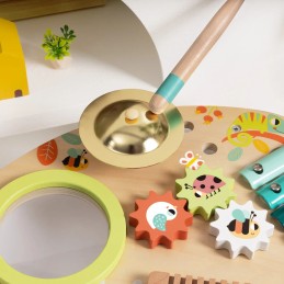 TOOKY TOY Wielofunkcyjny Instrument Centrum Muzyczne Ksylofon Zębatki Tarka Bębenek Talerz Pałeczki