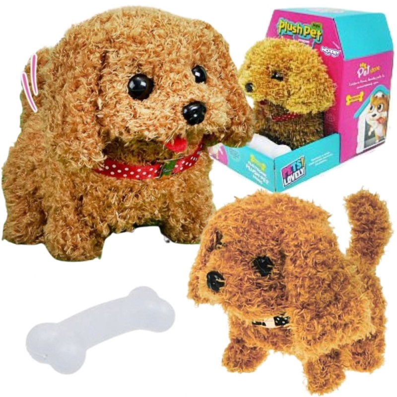 Woopie Interaktywny Piesek Pudel  Pluszak Chodzi Szczeka Reaguje na Kość