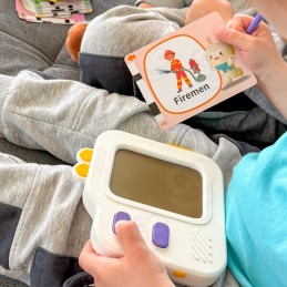 WOOPIE Tablet Graficzny Znikopis do Nauki Rysowania i Angielskiego Czytnik Kart 120 szt.