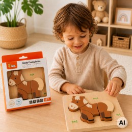 VIGA Drewniane Puzzle - Mój Przyjaciel Konik