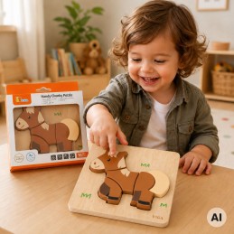 VIGA Drewniane Puzzle - Mój Przyjaciel Konik