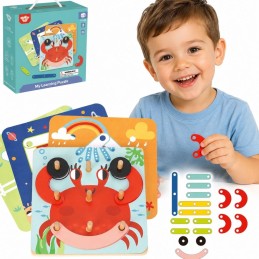 TOOKY TOY Drewniana Układanka Klocki Kołki Wzory Zwierząt do Odtworzenia Certyfikat FSC