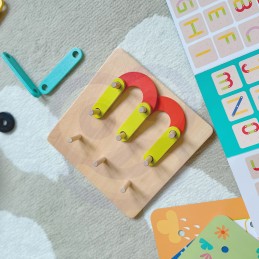 TOOKY TOY Drewniana Układanka Klocki Kołki Wzory Zwierząt do Odtworzenia Certyfikat FSC
