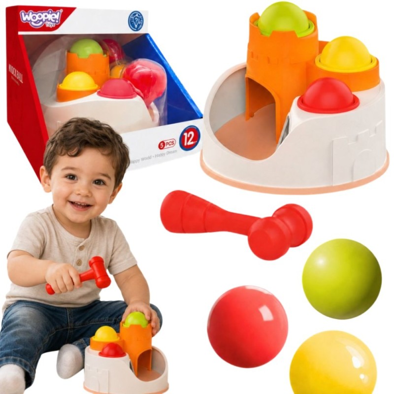 WOOPIE BABY Wbijak Przebijanka Zamek Kule Młotek Zabawka Edukacyjna 12m+