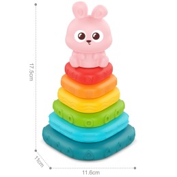 WOOPIE BABY Piramidka Sensoryczna Wieża Sorter Króliczek 6m+