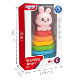 WOOPIE BABY Piramidka Sensoryczna Wieża Sorter Króliczek 6m+