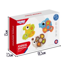 WOOPIE BABY Bączki Spinery Sensoryczne Przyssawki Zwierzątka 3 el.
