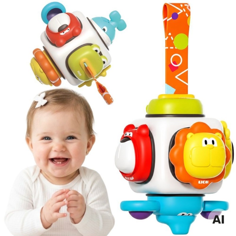 WOOPIE BABY Kostka Sensoryczna 6w1 - Zwierzątka