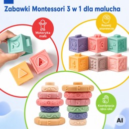 WOOPIE BABY Miękkie Klocki Sensoryczne Gryzaki 23 el.