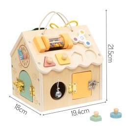 TOOKY TOY Drewniany Domek Manipulacyjny