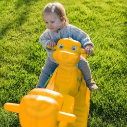 WOOPIE Bujak Wieloosobowy Dino Huśtawka Równoważna Żółta