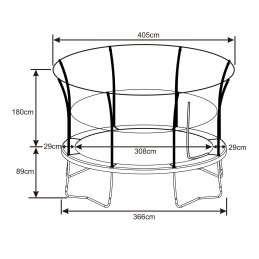 Axi Duża Trampolina Ogrodowa dla Dzieci z Siatką Denver 366 cm