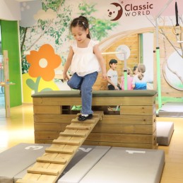 CLASSIC WORLD EDU Drewniana Skrzynia Gimnastyczna 3 Poziomy Certyfikat