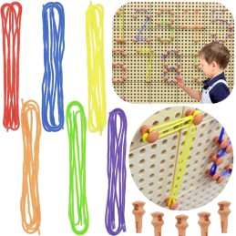 MASTERKIDZ Zestaw Kołeczki i Sznurki - Do Tablicy Naukowo-Kreatywnej STEM