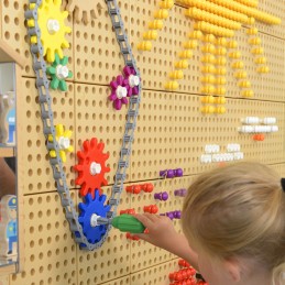 MASTERKIDZ Koła Zębate Zbuduj Własny Mechanizm - Tablica Naukowo-Kreatywna STEM