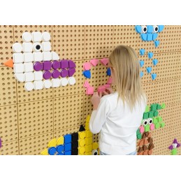 MASTERKIDZ Zestaw Kołeczki w kształcie figur geometrycznych 64szt do tablic STEM